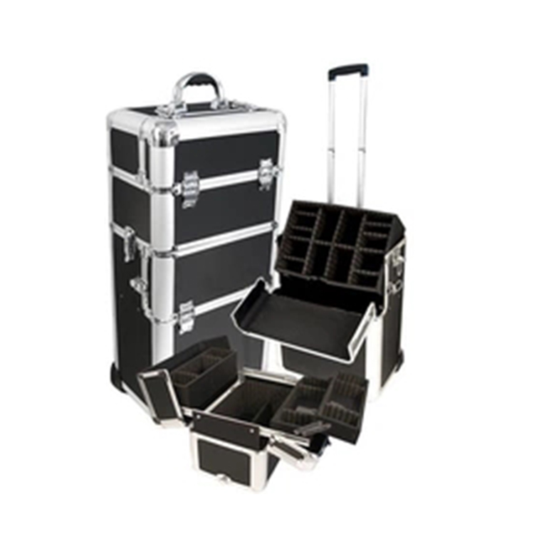 aluminum frame black strap abs trolley case,luggage case bag with EVA inner,expandable trolley case