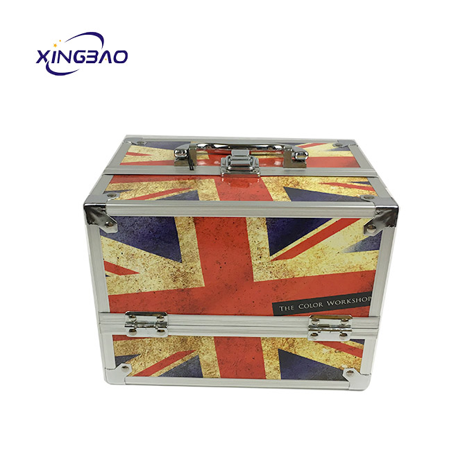 The latest retro retractable multi-function color American-style printed aluminum  makeup vanity case