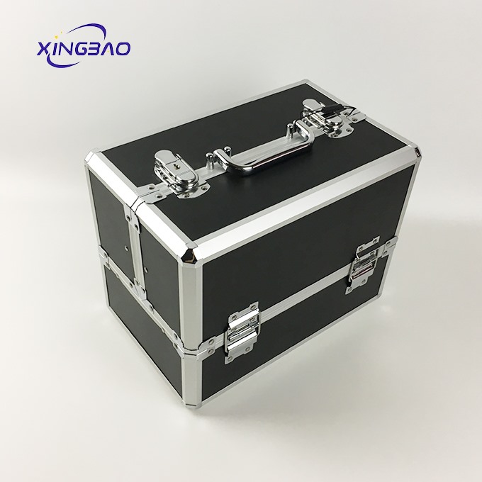 Small Foldable Black Velvet Private  l Makeup Box Train Case