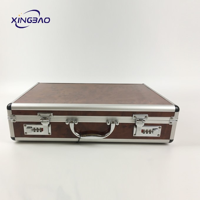 Customized Size Outdoor Barbecue Wood-grain Aluminum Kitchenware Storage Box For Tool Case