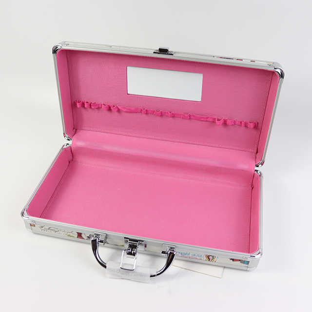 Fashion cheap wholesale organizer artist mirror bag makeup train case travel cosmetic case cosmetic case aluminum 