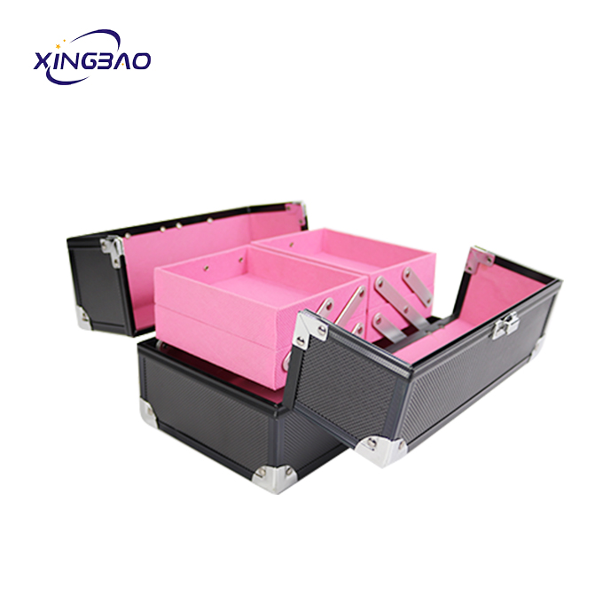 mini black   organizer cosmetic small  makeup box case portable makeup case ABS aluminum cosmetic case