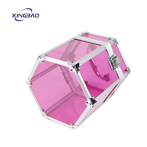Customized Makeup Train Clear Transparent Acrylic  Storage Box Vanity Beauty Case Cosmetic Case For Woman