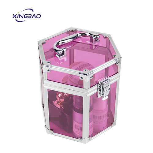 Customized Makeup Train Clear Transparent Acrylic  Storage Box Vanity Beauty Case Cosmetic Case For Woman